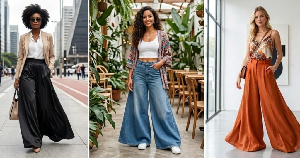 looks com calça pantalona