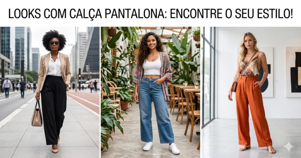 looks com calça pantalona