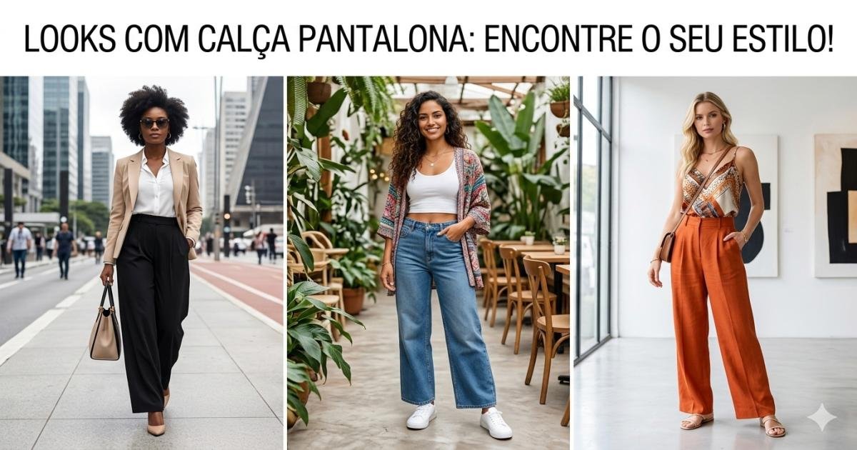 looks com calça pantalona